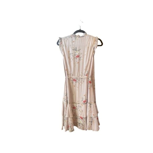 New AllSaints Ari Kora Floral Print Light Pink Mini Dress Size 12 - Picture 9 of 12